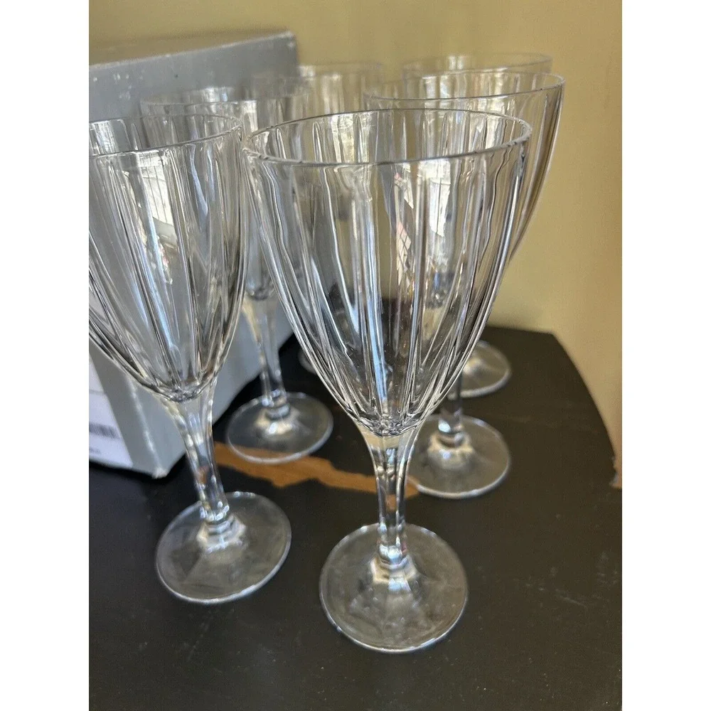 Sasaki Caren‎ Wine/water Glass Goblets set of 6 NEW original box
